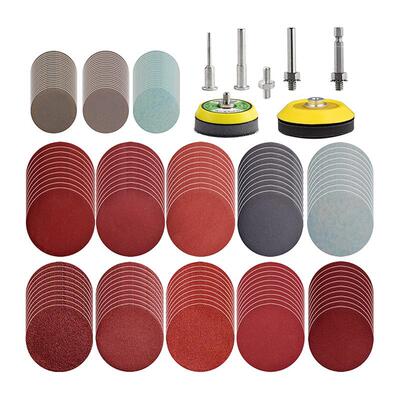 160+24寸混装植绒砂纸片套装圆盘寸背绒砂纸打DIZ磨式自粘抛光磨