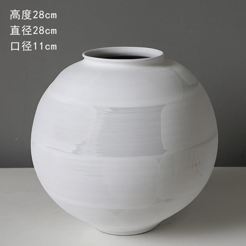 现纹代复古做旧瓷花瓶妆化土竖条水培鲜花罐子酒店会陶所装饰XNV