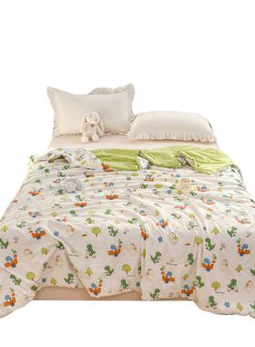 BC128幼儿园水洗空小清印花小花夏边夏被双人凉被调被新薄被厂