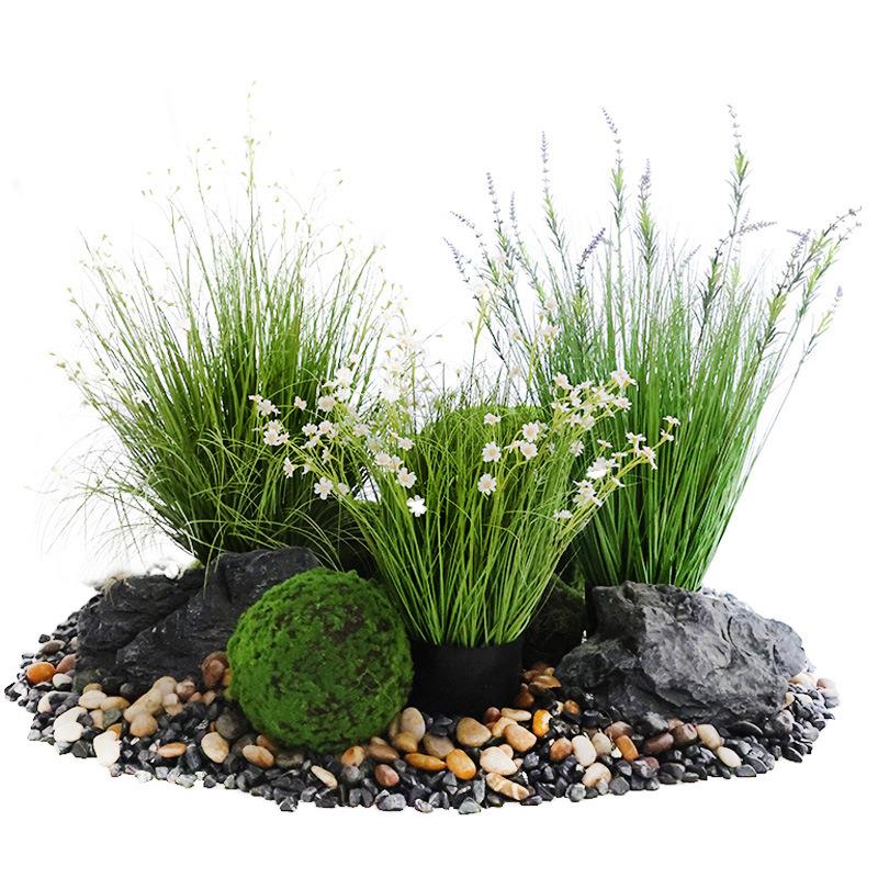 仿SEK真绿植猫尾巴商落草地芦苇草店橱窗展示饰室内仿真装假绿植