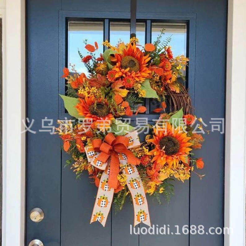 仿真南枫瓜叶藤圈感恩节花葵环门挂日秋色南瓜AOF浆向果门头装饰,节庆用品/礼品,装扮布置套餐,淘宝优惠券,粉丝福利购,淘宝优惠卷