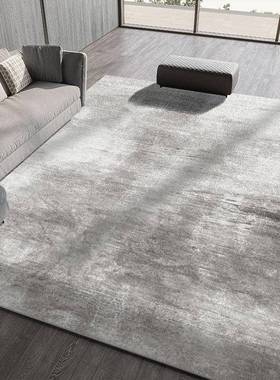 地毯轻奢极简客厅现代简约圈绒北欧抽象茶几毯家用房间灰色地毯