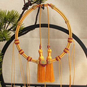 手工编织婴儿童宝宝金锁项圈满月百天周岁礼高端项链绳子双圈多挂