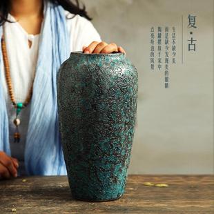 手工陶泥陶艺作品成品手工陶艺作品家居创意复古陶艺插花花器