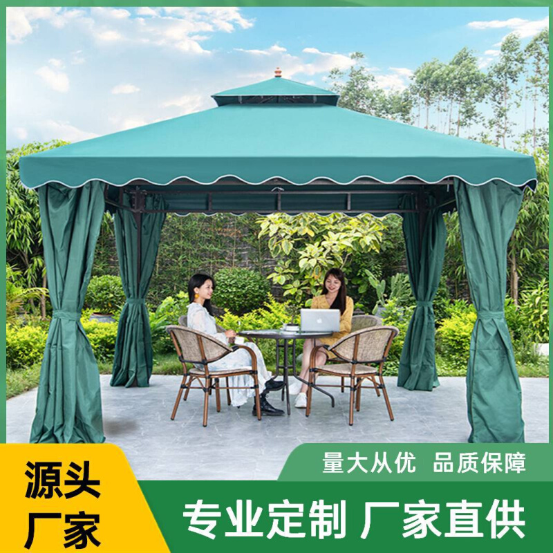 户外遮阳棚庭院雨棚防晒四脚帐篷伞农村院子家用大型凉亭室外露天