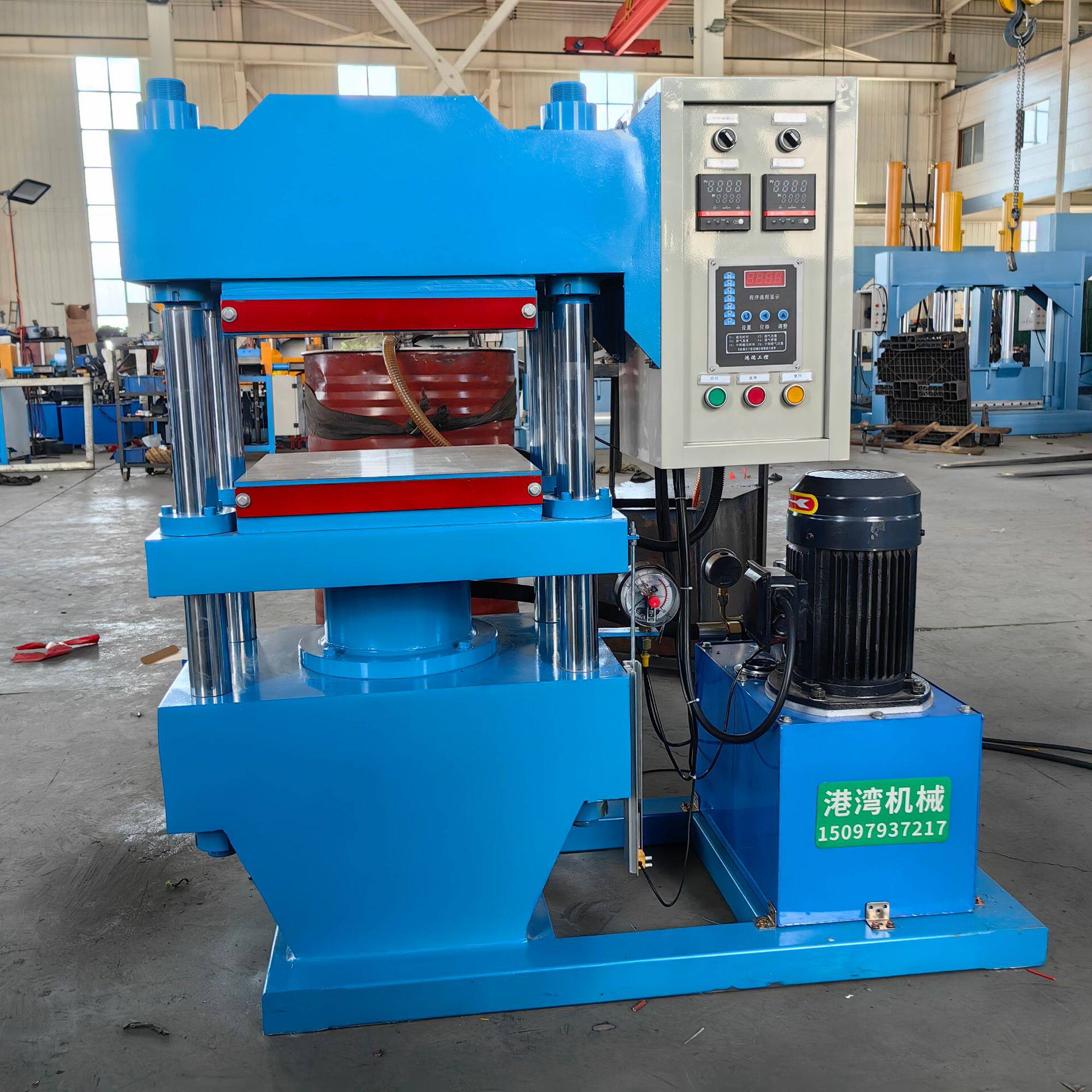 港湾100T密封胶垫液压硫化机数控加热法兰垫片胶料熟化设备