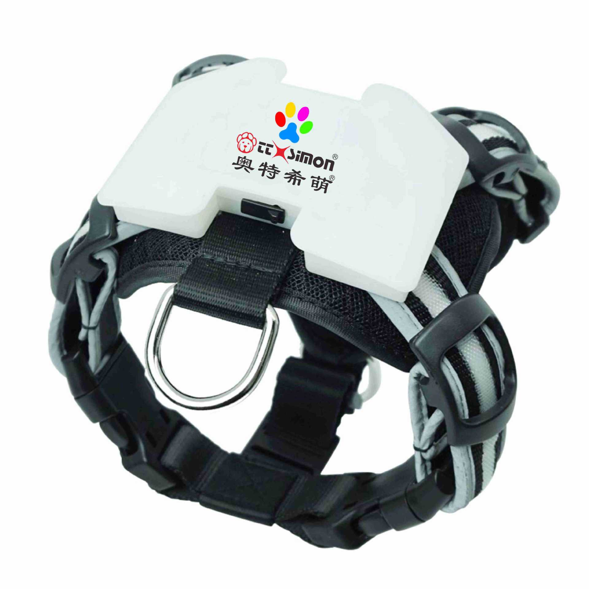 LED发光胸背带宠物夜间发光闪光USB充电狗狗小猫宠物背带可定制