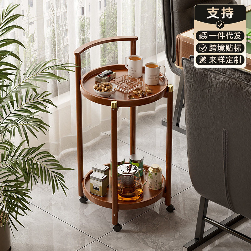 茶几家用客厅沙发边柜侧边柜落地创意简约可移动圆形边几阳台茶桌