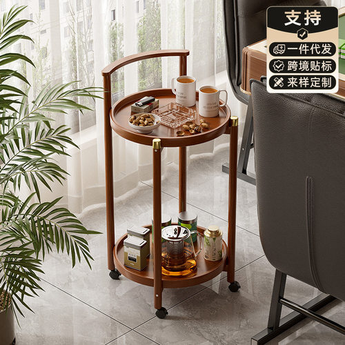 茶几家用客厅沙发边柜侧边柜落地创意简约可移动圆形边几阳台茶桌
