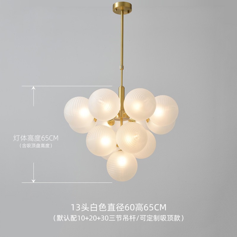 现代餐厅吊灯吧台创意多头组合玻璃灯具设计师样板房饭厅餐桌餐灯
