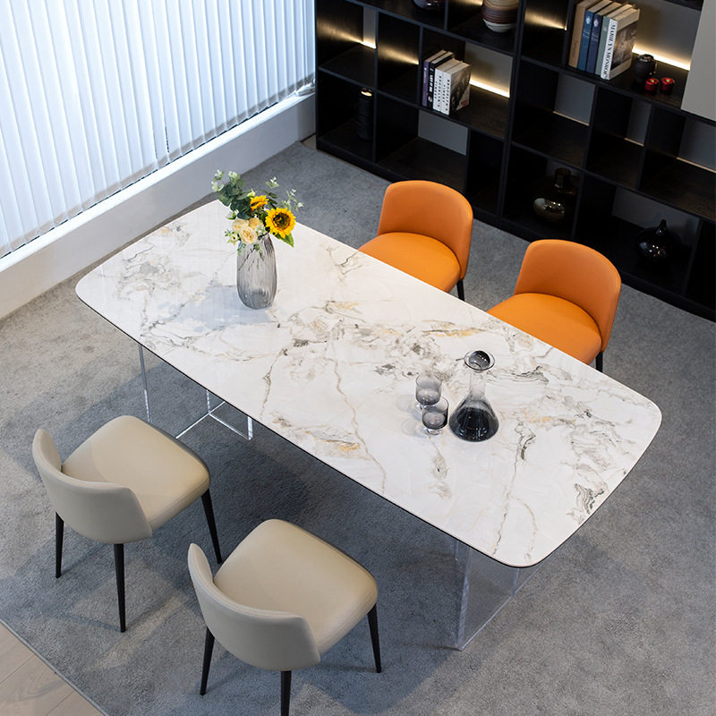 意式轻奢现代家用高级感拉文纳香雪岩板餐桌防水防污防油岩板