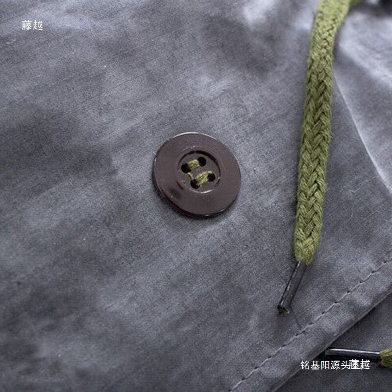 87式劳保帆布抗洪暴雨加长男士连体加厚军制雨衣一体款耐磨雨披