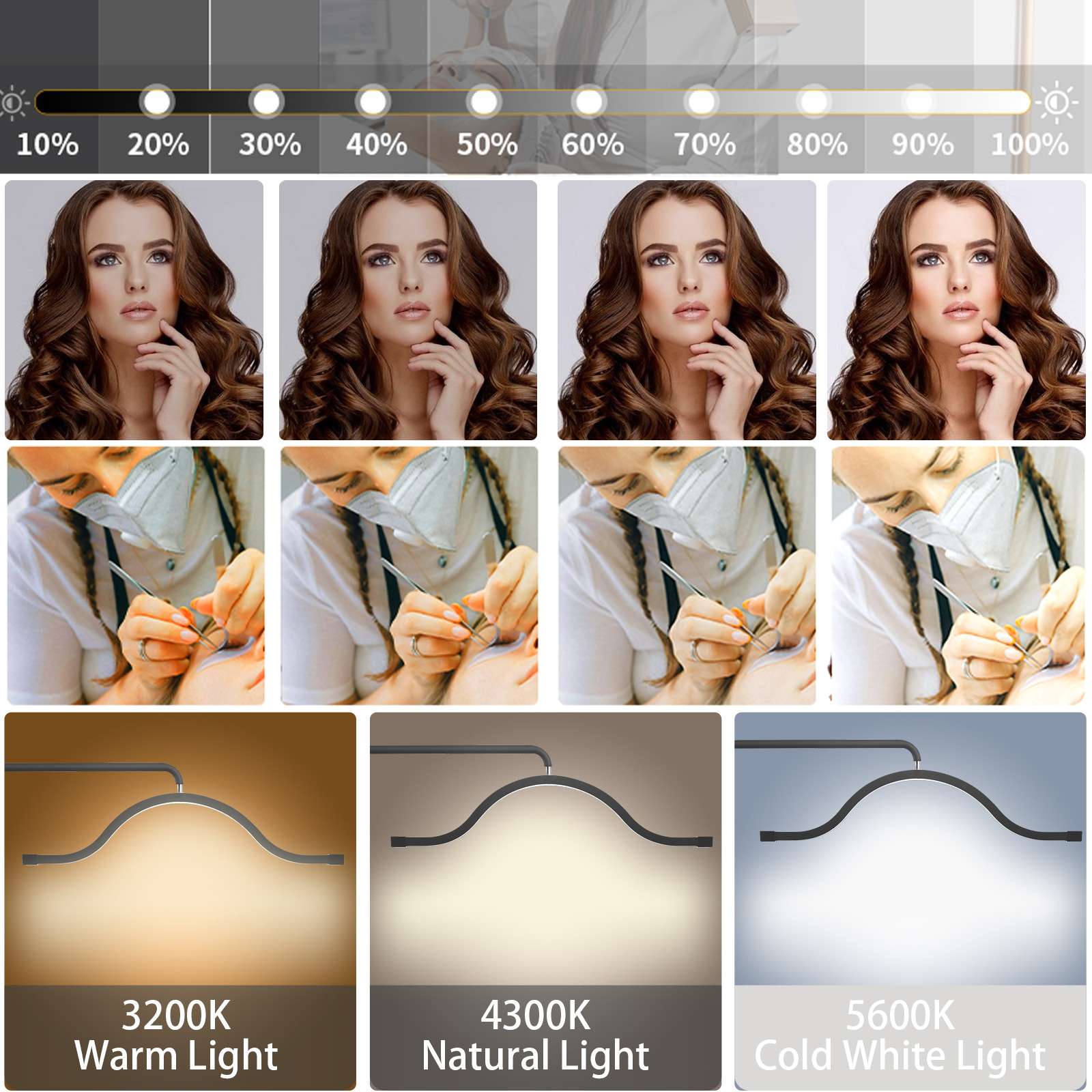 FOSOTO 45W  Eyelash Extension Diamond Half Cloud Moon Light