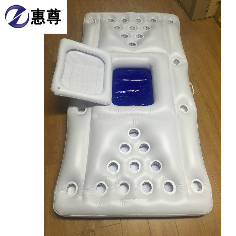 pvc充气乒乓浮排 水上充气多孔杯垫浮排 充气杯座浮排厂家直销