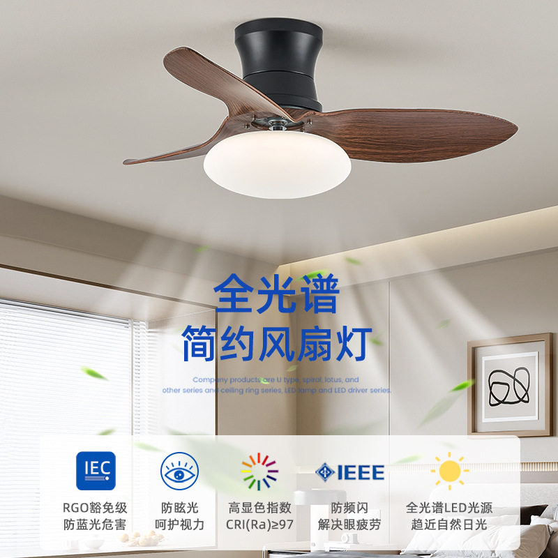 法式中古吸顶风扇灯卧室家用变频餐厅吊扇灯智能北欧简约书房灯