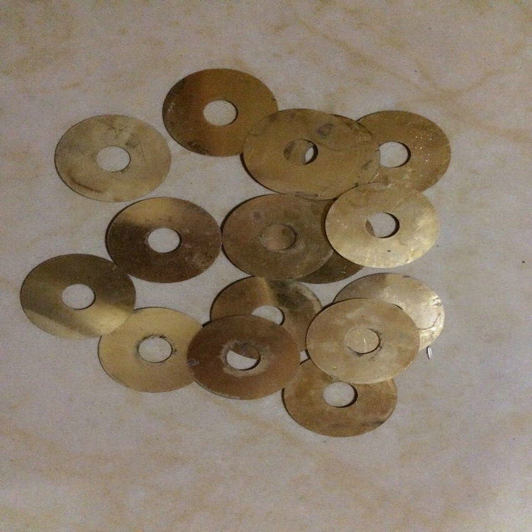 黄铜圆片异型片垫片切割蚀刻片精雕黄铜圆片加工切割电镀打孔