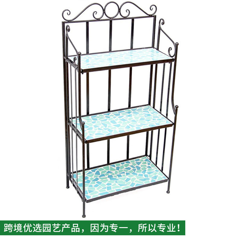 欧式小清新三层铁艺花架