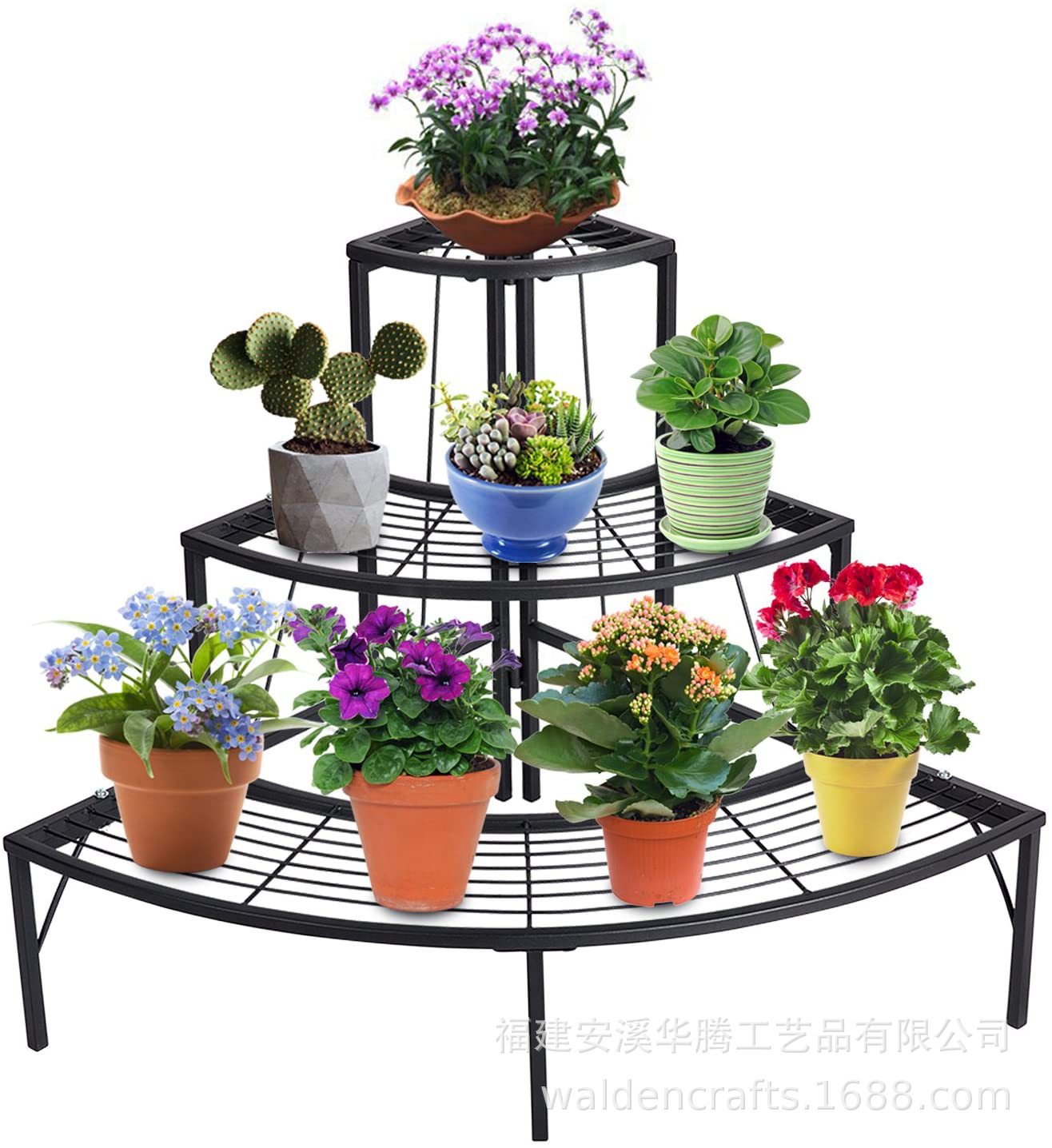 欧式田园铁艺多层阶梯花架