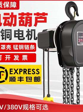 环链电动葫芦380v1吨2吨3吨5吨吊机家用小型220v升降倒链吊葫芦