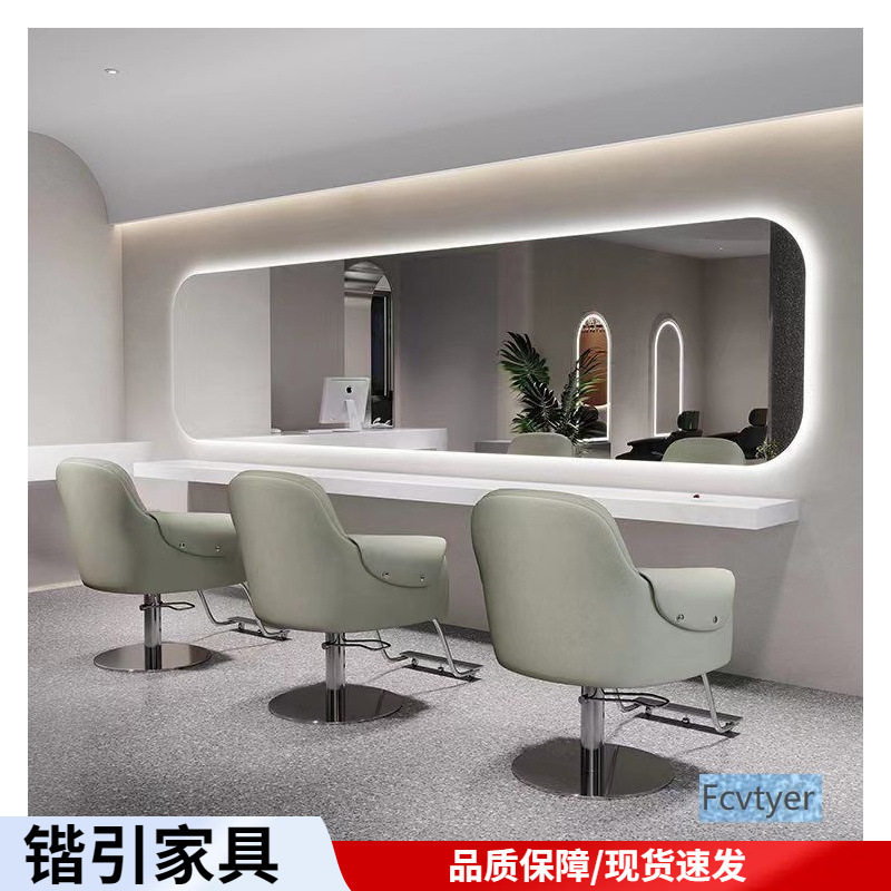 锴引镜子专用潮款发廊挂网横带灯美发店镜台红大通壁挂单面理发店