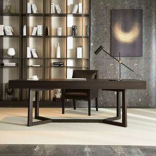 意式书桌书房家用极简电脑现代轻奢客厅简约设计感北欧网红办公桌