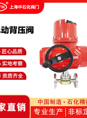 上海中石化阀门 SS304不锈钢电动背压阀 RXBF-FS15/1.0法兰背压阀