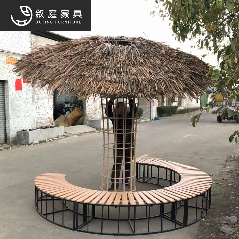 户外休闲茅草凉亭广告大帐篷伞室外农家乐遮阳雨棚烧烤乘凉棚亭子