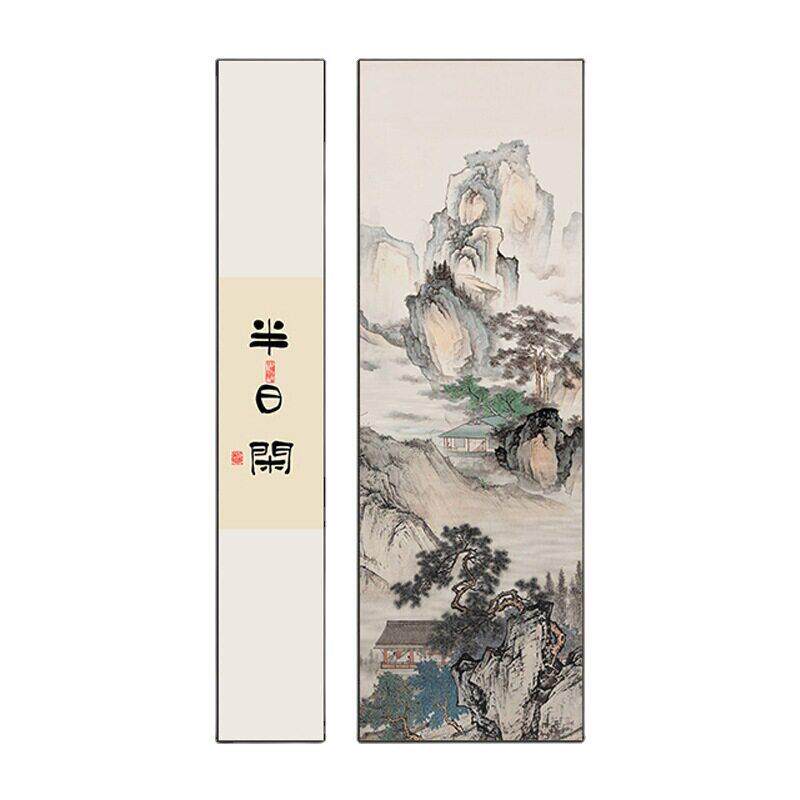 新中式入户玄关装饰画进门正对墙挂画走廊过道壁画山水风景画字画