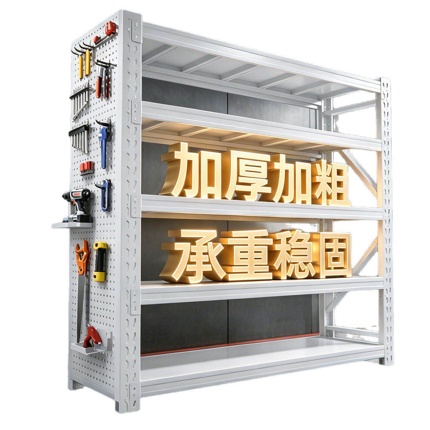 钢制货架加厚多层一体收纳架家用厨房车库储物架超市驿站展示架