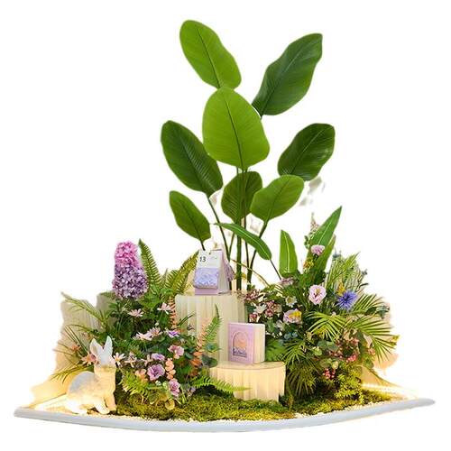 仿真绿植假花仿真花摆设轻奢高端4S店展厅装饰高级感花艺摆件布置