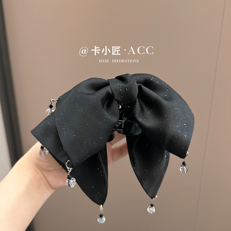 吊珠闪钻蝴蝶结抓夹女马尾夹发饰