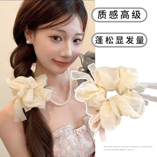 低饱和仙气大肠发圈蝴蝶结头绳