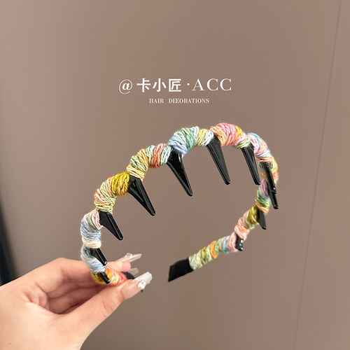 彩色毛线波浪发箍女压发头箍发卡