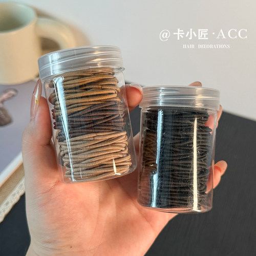 黑色皮套发圈头绳皮筋高弹力耐用