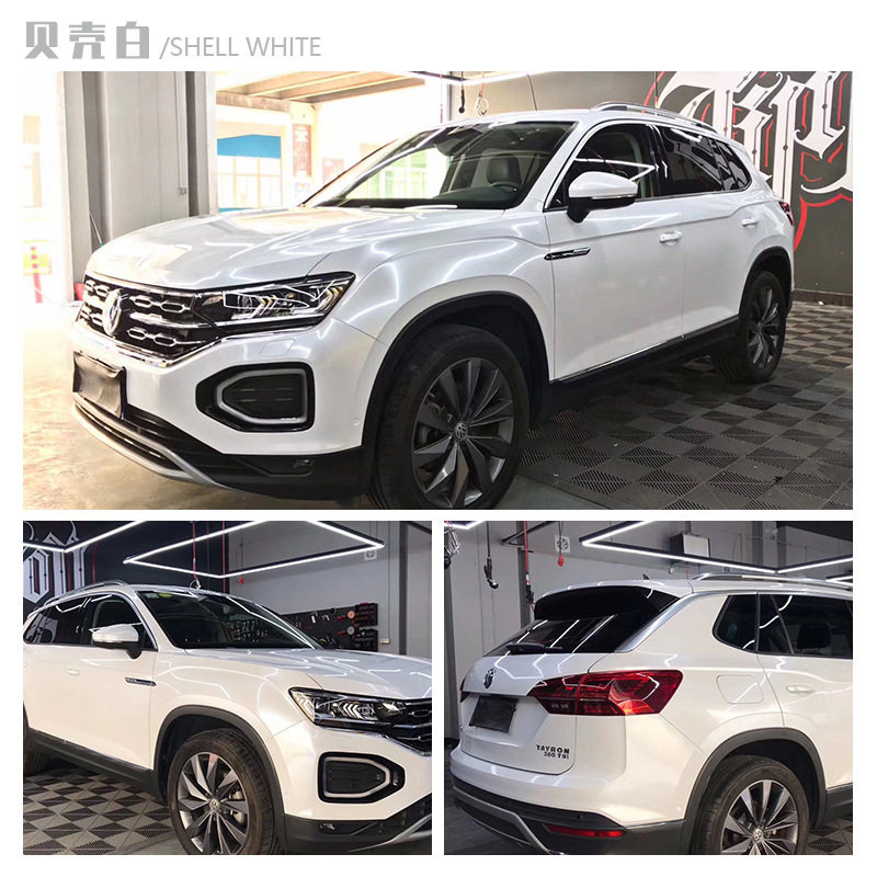 贝壳白纯白汽车改色膜全车身改色贴膜整车漆面改装批发价耐刮擦