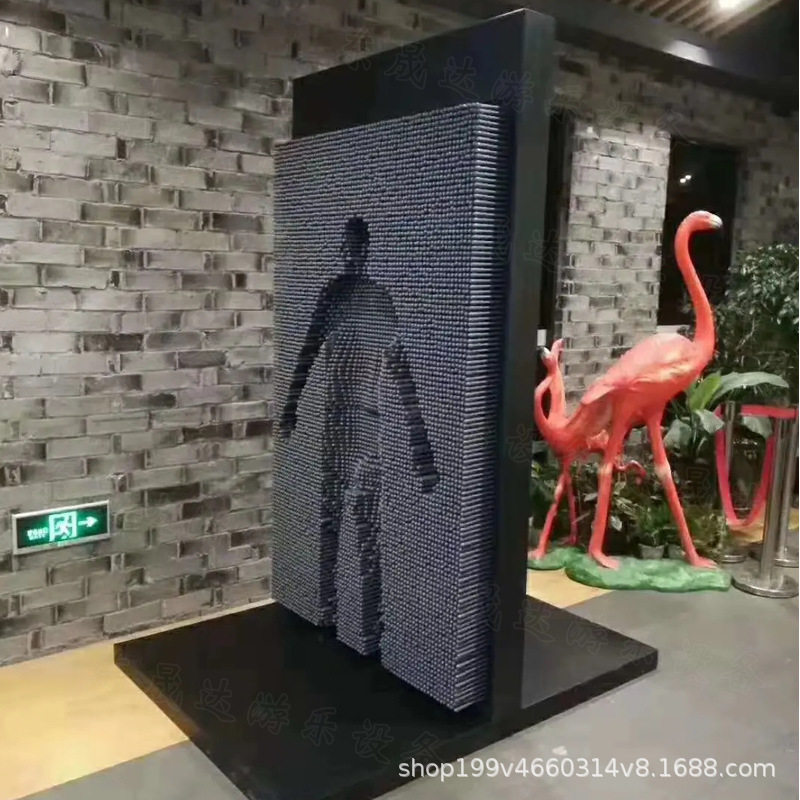 三维针雕  网红3D人形打印墙 景区公园商场创意互动装置游乐道具