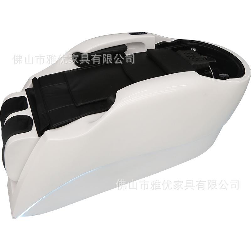 智能电动4D按摩洗头床理发店专用水循环熏蒸头疗床带LED灯硅胶枕