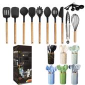 硅胶锅级铲WW 11汤勺1锅2件套不粘饪硅胶铲家用食品硅胶烹厨具套