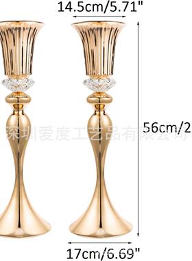 婚庆用品花花器色欧式婚布置金属路引电镀金CJO花架装饰礼插花瓶