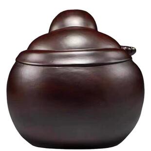 檀木雕刻弥勒像实木坐件黑笑一团和气摆设客厅柜装摆饰品