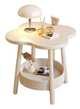 奶油茶几现代简约客厅沙发几家创用卧意室床边头移动置EOK物架小