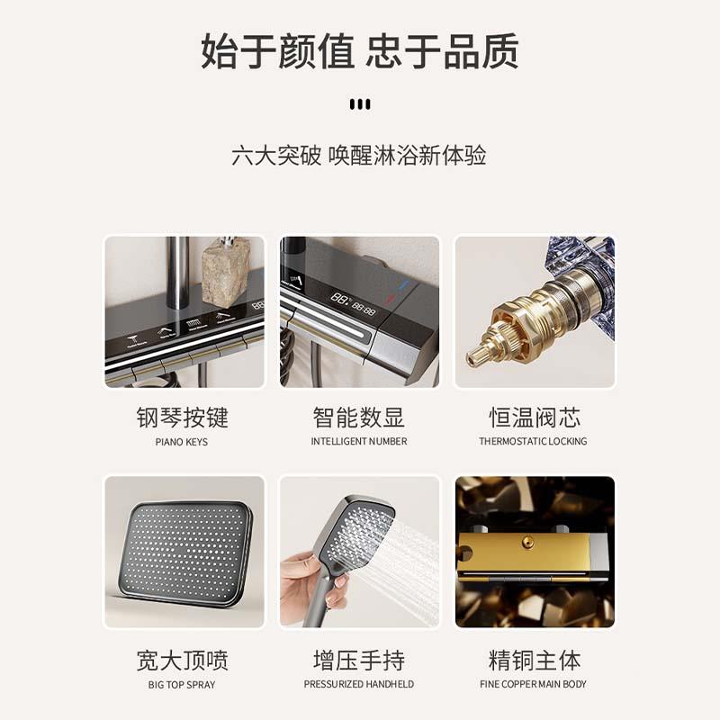 德国沐君泉洒淋浴花枪套装家用卫浴2023.7.1室恒温数显淋雨增压喷