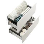 厨房橱碗柜式 拉篮抽屉04不锈钢碗拉篮架双层碗篮内置9869碗碟柜