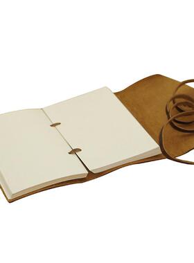 头层牛皮手工绑绳记本子头层牛皮记/YON本牛皮事旅笔行本手账手绘