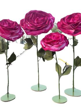 婚庆巨型立PDD10037体玫瑰纸花艺礼大玫瑰道具美陈摆婚件布网红橱