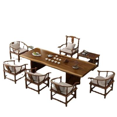 实木大板泡茶桌精椅SJO组合办公室用阳致台功夫一体家禅意茶台