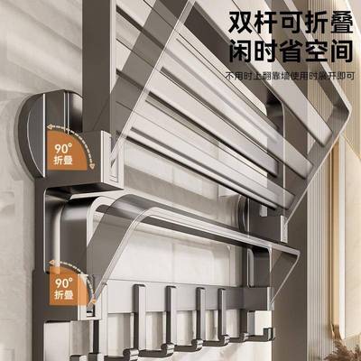 吸盘毛巾架免打孔卫生间置物架洗手间浴室厕所收纳壁挂式一体挂架