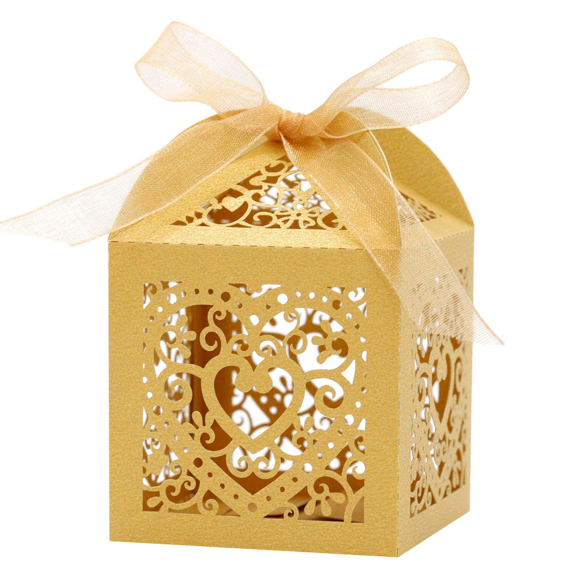 跨境工厂欧式婚庆爱心巧克力喜糖盒节日派对心形丝带糖果纸盒现货