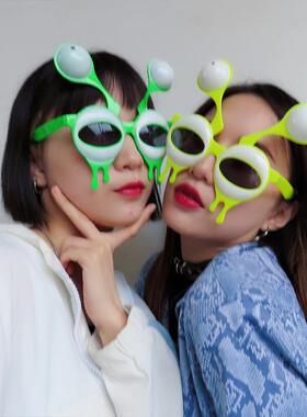 外星人凸眼球拍照搞怪眼镜酒吧蹦迪搞笑太阳生日眼镜沙雕墨镜