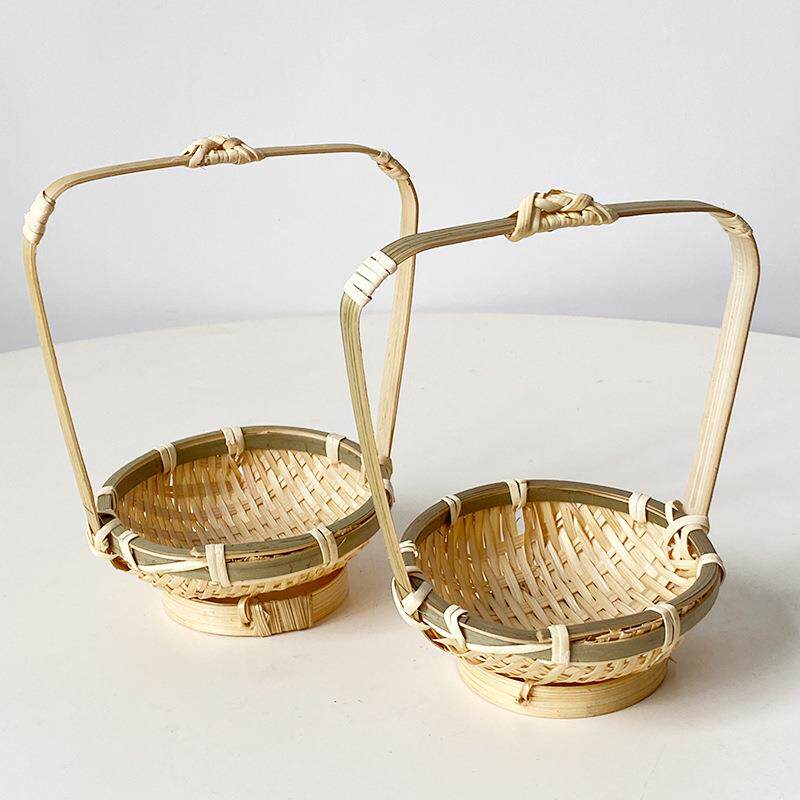 日式手工竹编酒店宾馆餐厅家用寿司刺身早点心盘竹篮装饰工艺品